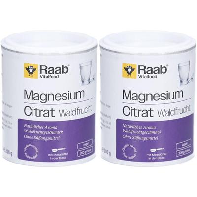 Raab Vitalfood Magnesiumcitrat Waldfrucht Pulver 2x 2x200 g