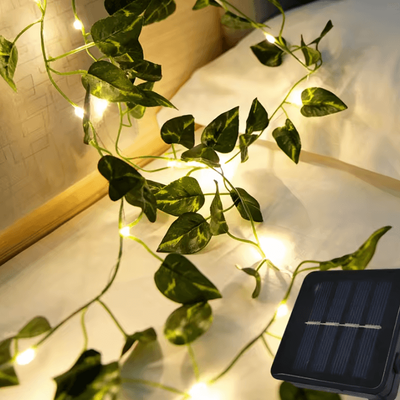 Inspire Curations Solar Ivy Maple Leaf Fairy String Lights For Garden Decor lly 12m 100leds