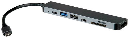 Roline Notebook Dockingstation 12.02.1122 Passend für Marke Dockingstations: Universal integrierter Kartenleser, USB-C Power Delivery