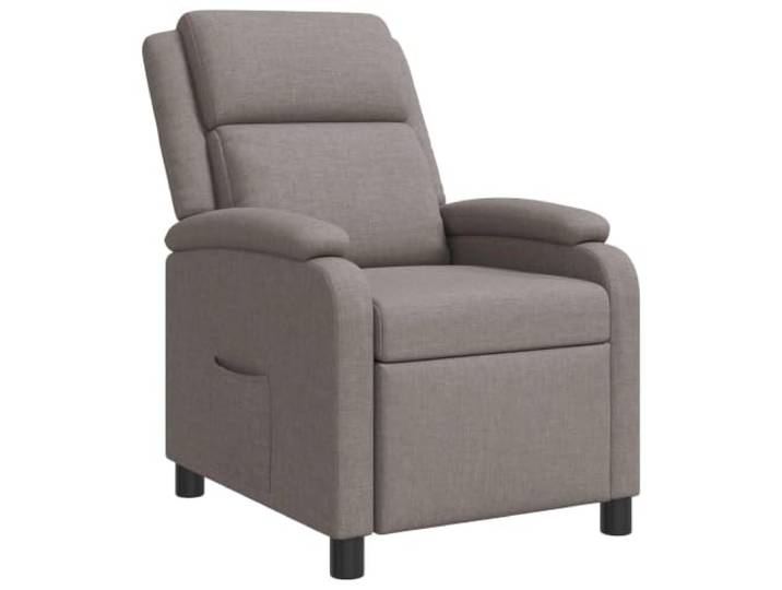 Relaxsessel Taupe Stoff mit verstellbarer Rückenlehne 115-160 Grad Metall 100% Polyesterbezug, Schaumstoff-Füllung, pflegeleicht, modernes Design, für Wohn- und Arbeitszimmer