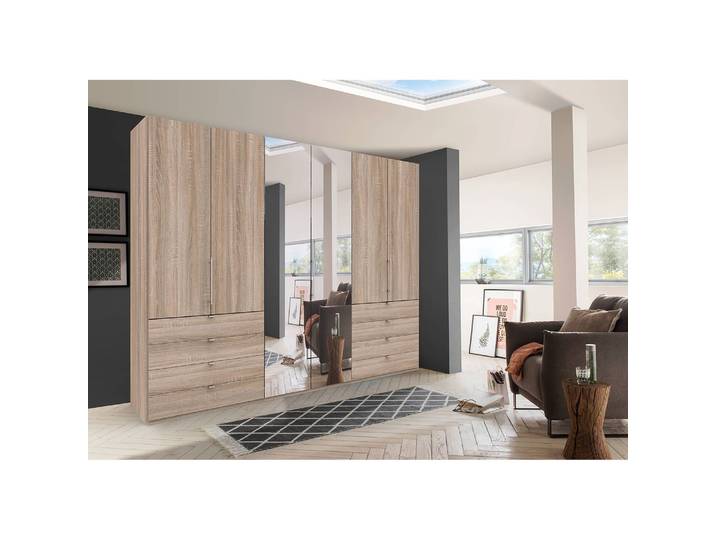 Falttürenschrank V 236cm Braun/Eiche Sägerau Dekor