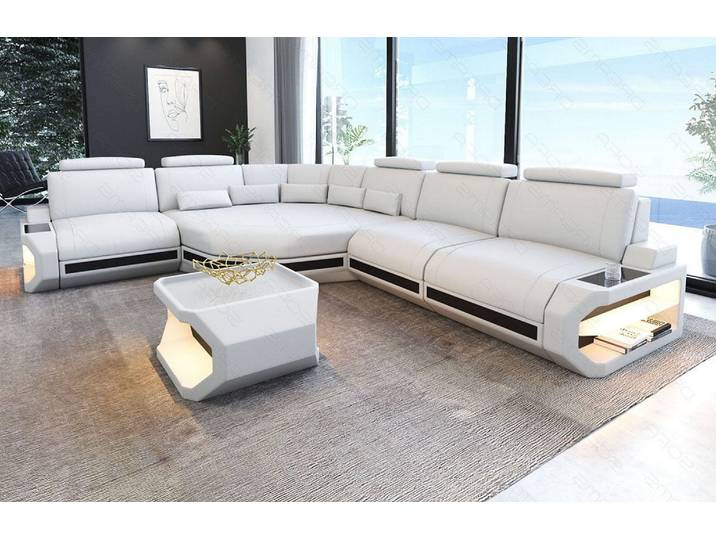 Couch Asti L-Form in Leder