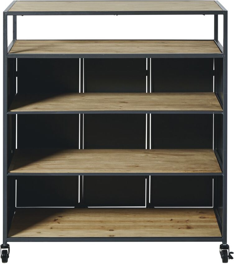 Maisons du Monde Mueble bar con ruedas de metal y abeto