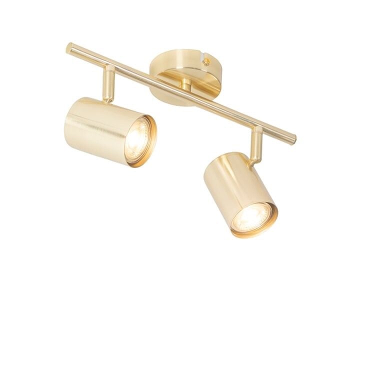 Moderne plafondlamp Qazqa in goud/messing, verstelbaar en dimbaar