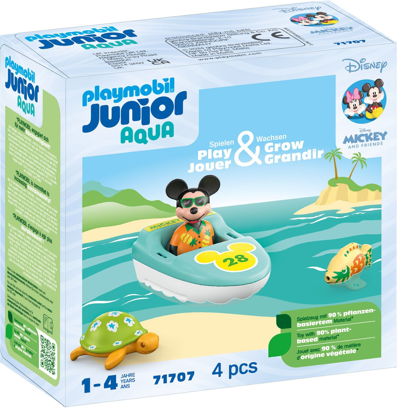 Playmobil Junior 71707 Mickey met boot - Badspeelgoed dat in water blijft drijven