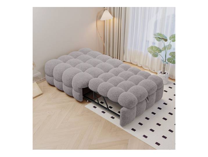 Odikalo Polsterbett Schlafsofa Einzelbett Puffy-Bett Polstermöbel mit Fußhocker Mehrfarbig