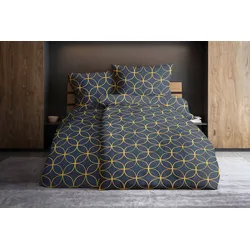 GRUND Bettwäsche Noctura dunkelblau 155x220 cm + 80x80 cm