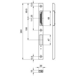 MSL, Türgriff + Türgarnitur, Einfrässtulp BV-14421 ProfiFlex, verstellbar (Türgarnitur)