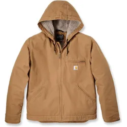 Carhartt,  Braune Jacke mit Sherpa-Futter aus gewaschener Ente (L)