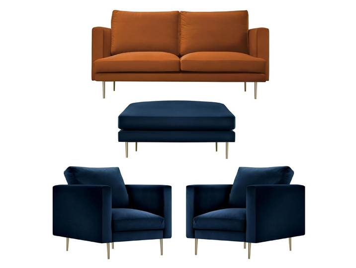 Xlmoebel Polstergarnitur Orangefarbene Sofagarnitur aus hochwertigem Textilstoff, (Sofagarnitur, Sofagarnitur), Hergestellt in Europa