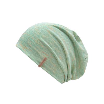 Beanie CHILLOUTS "Memphis Hat", Damen, bunt (türkis orange), Web, Materialmix, meliert, Mützen Beanie, schnell trocknend, robust, formbeständig, doppellagig
