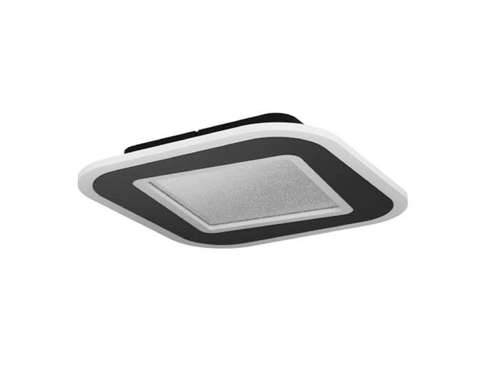 Eglo Plafonnier LED Macchioni\, lampe de plafond cristal avec télécommande luminaire à intensité variable\, éclairage de bureau en métal et plastique noir\, blanc chaud - froid\, 38x38 cm
