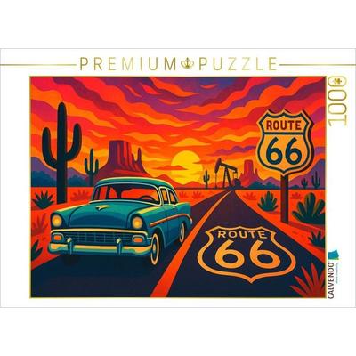 CALVENDO Puzzle Route 66: Der Mythos des amerikanischen Westens. Wo Träume rollen, Motoren singen und die Sonne den Asphalt vergoldet. | 1000 Teile Le