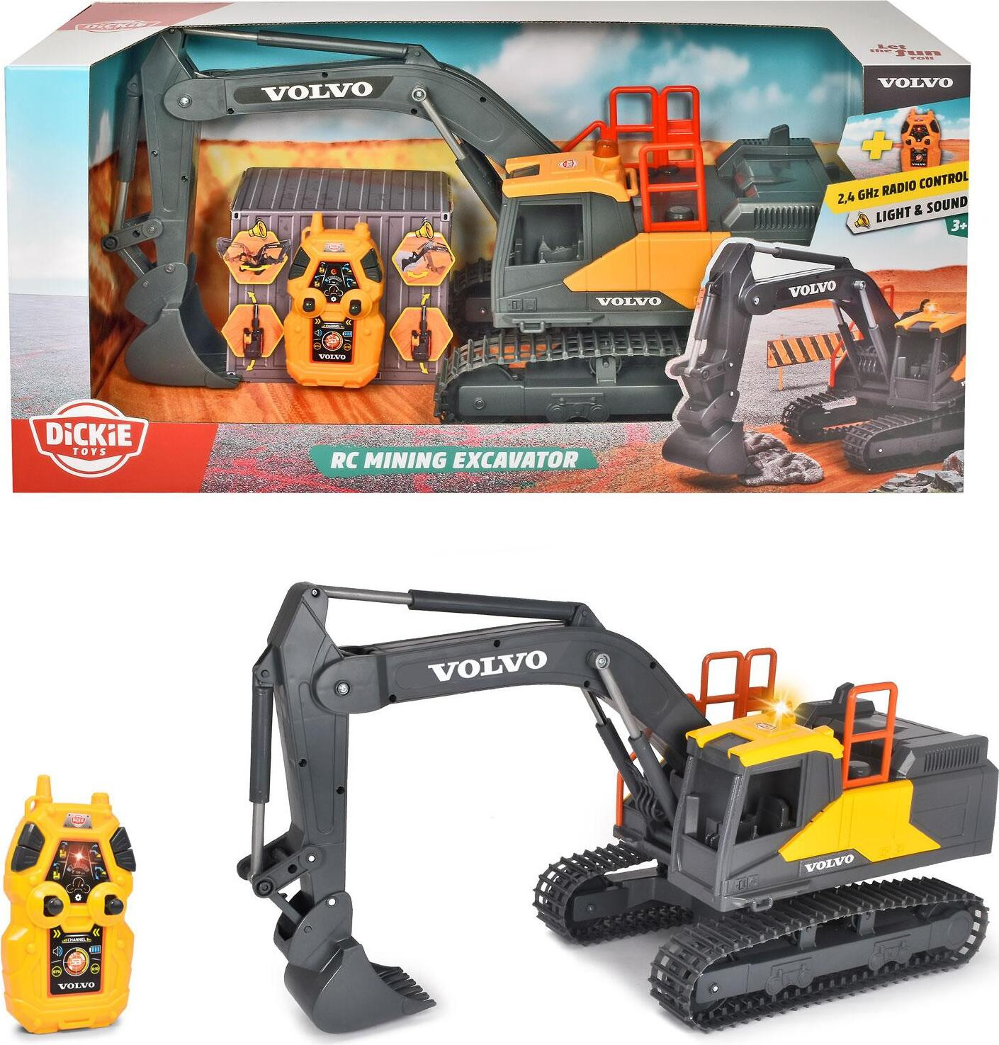 Dickie RC Volvo graafmachine voor de mijnbouw met 2,4 GHz besturing