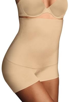 Plus Size Women's Hi-Waist Boyshort by Maidenform in Latte (Size S)