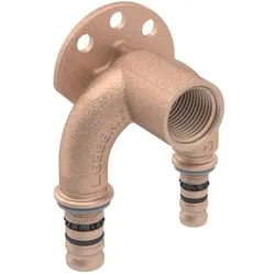 Geberit Mepla Doppelanschlusswinkel 602273005 Ø 20mmxRp 1/2x20mm, Rotguss, 90Grad