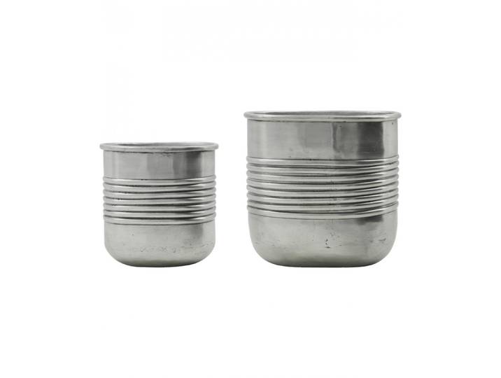 Lot De 2 Cache Pots En Métal Groove