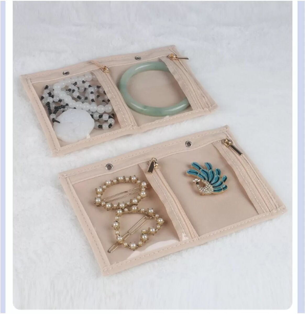 INF Tragbarer Schmuck Organizer Tasche - Faltbare Reise Schmuck Aufbewahrungstasche Schwarz