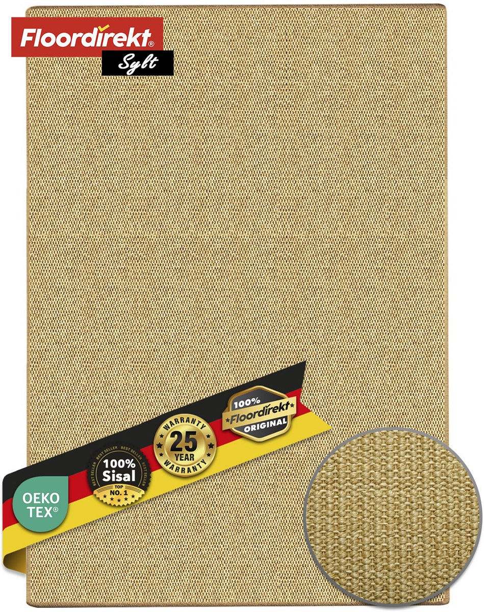 Floordirekt Sylt Tapijt op Maat - Sisal - Natuur - 100 x 200 cm