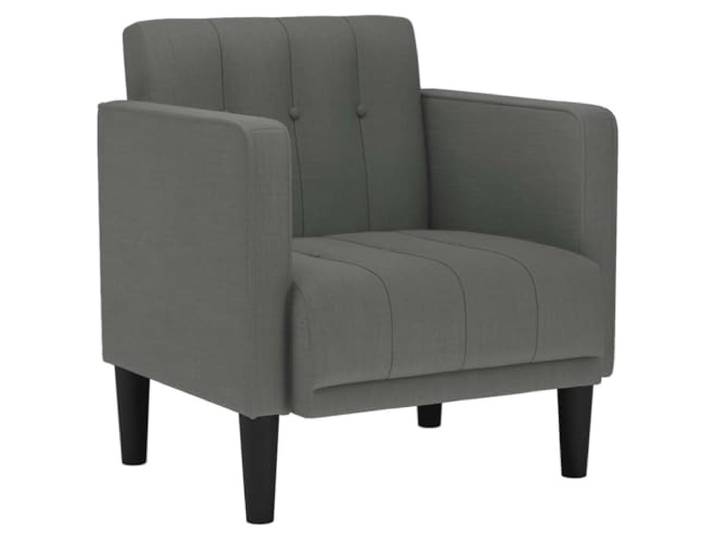 KDVXBCQJH Sessel mit Armlehnen Dunkelgrau Stoff 70,5 cm Komfortabler Polstersessel in Dunkelgrau für Wohnzimmer Schlafzimmer Empfangsbereich mit robusten Holzarmlehnen