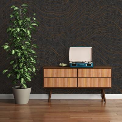 Vliestapete A.S. CRÉATION "Jade 2 3D-Tapete Mustertapete Metallic-Effekt 3D", schwarz (schwarz,silber), B:0,53m H:0,02m L:10,05m, Vlies, Tapeten, Vliestapete Grafik für Schlafzimmer Küche Wohnzimmer 3D Design modern