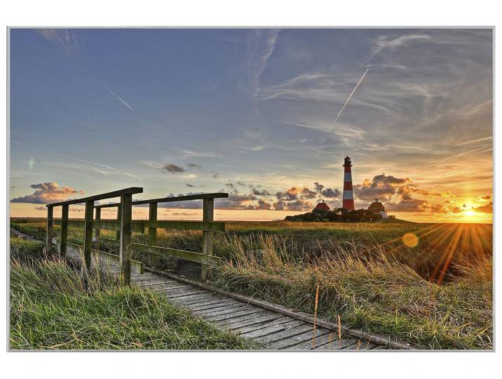 Bild mit Rahmen Leuchtturm Westerheversand 2 image LAND