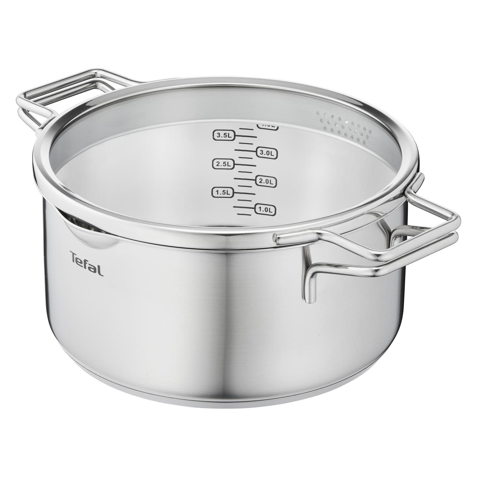 Tefal Nordica Topf 20cm (H8524436), Edelstahl (Kochtopf, Edelstahl, 20 x 9.50 cm) (H85244)