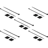 Befestigungssockel 25 x 25mm mit Kabelbinder L 300 x B 4,8mm schwarz, 10 Paar