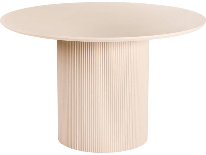 BELIANI Esstisch Hellbeige MDF ⌀ 120 cm Rund Geriffeltes Tischbein Säule Modernes Design Esszimmer Küche
