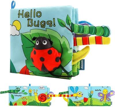 Perfect Picks Market Crinkle Cloth Book, Baby Soft Books Toys, Marine Animal Tails For Infant, Interactive Stroller Soft Toys, Early beetle