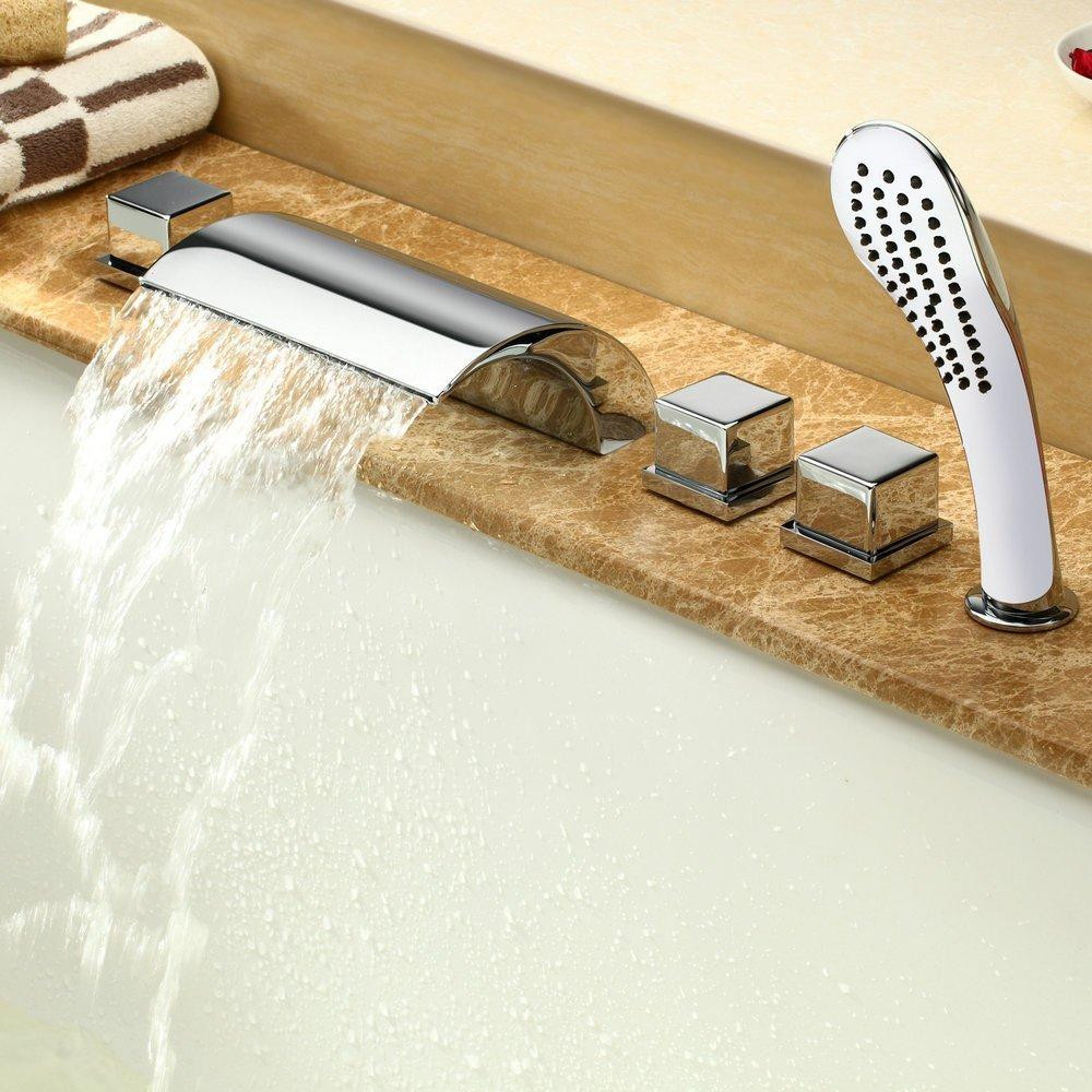 Dripio 5-delige doucheset met watervalmengkraan en handdouche, verchroomd