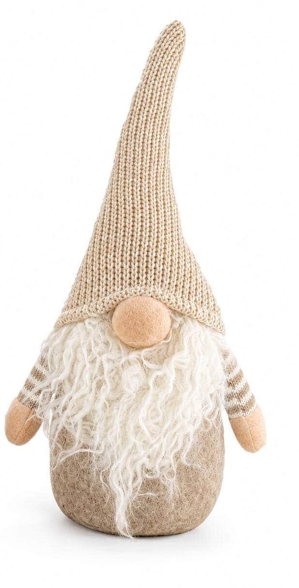 Weihnachtsfigur CHALET "CHALET Wichtel Alfred Wichtel", beige (braun weiß), B:14cm H:35cm, Dekofiguren, Weihnachtsfigur braun weiß B/H/T: 14cm x 35cm