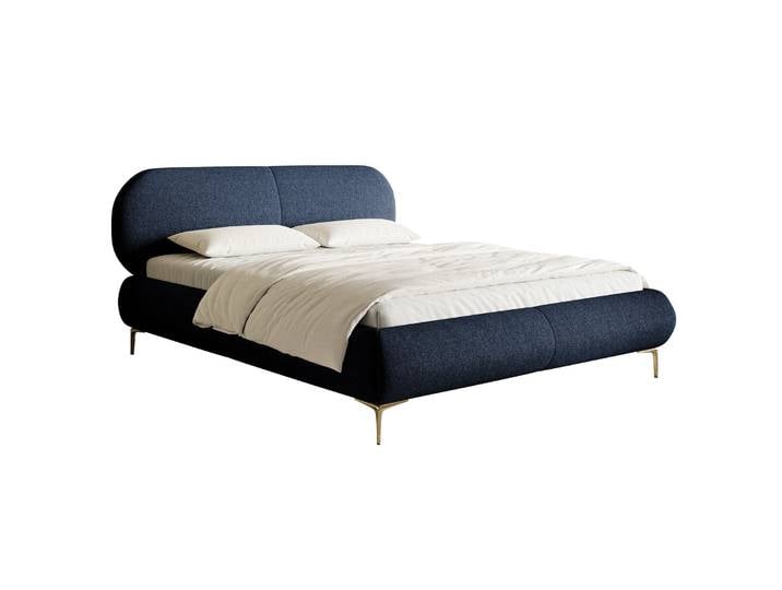 Gepolstertes Bett 160x200 cm Ovalle, marineblau,