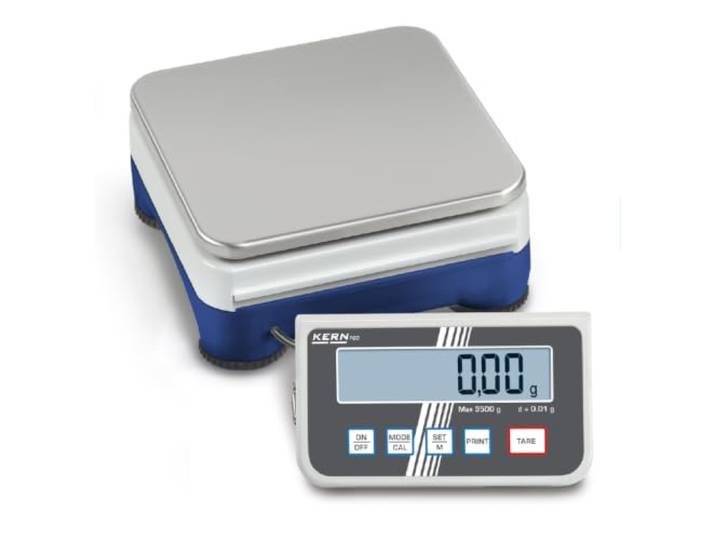 KERN Präzisionswaage PCD 2500 g mit abnehmbarem Display, Ablesbarkeit 0,01 g, Abmessungen 280 x 165 x 75 mm