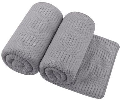 JML "2 Pack Premium Jacquard Fleece Bath Towel, Velvet Highly Absorbent Towels 30""x60"""