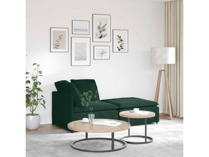 KGCRYUWED Modulares Sofa, Samt-Ecksofa mit Fußhocker, Dunkelgrün Platzsparend & flexibel, Samtbezug, Für Wohnzimmer, Einfache Montage