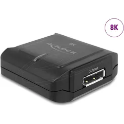 Delock Displayport Repeater 8K/30Hz, DP1.4 (DisplayPort, DisplayPort), Video Adapter, Schwarz