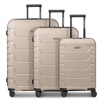 Kofferset SMARTBOX "Edition 01 4 Rollen Kofferset 3-teilig mit Dehnfalte", Herren, beige, Polypropylen, Koffer-Sets