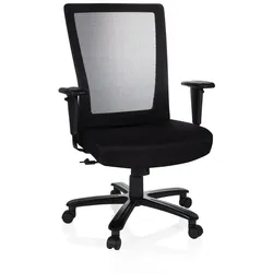 Bürostuhl / Drehstuhl XXL EXTENDER Netz / Stoff schwarz hjh OFFICE