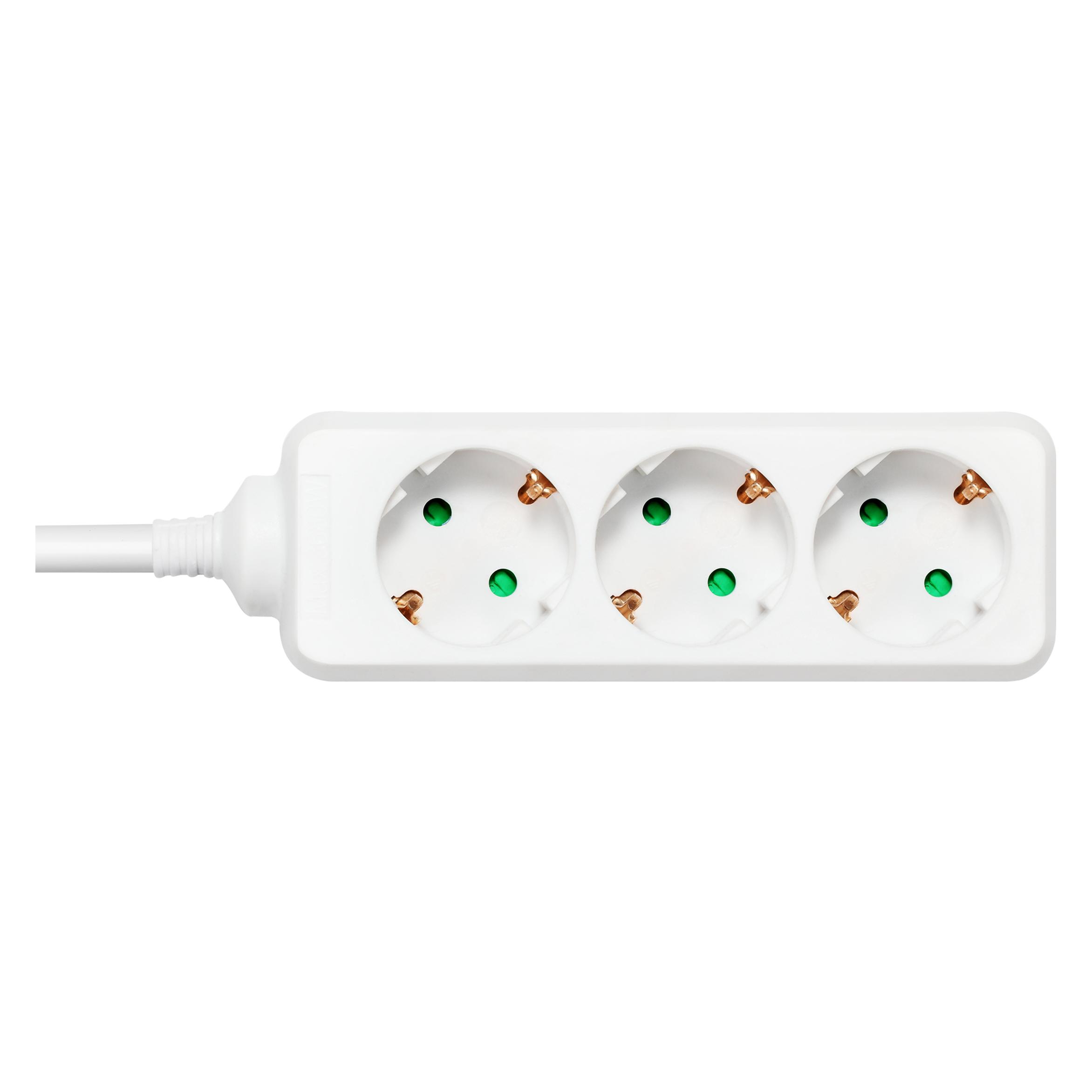 Deltaco GT-0302 power extension 3 AC outlet(s) Indoor White (3x, CEE 7/3, CEE 7/7, 5 m) (GT-0302)