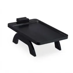 Relaxdays Sofatablett, Armlehne, Bambus, mit Handyhalterung, HxBxT: 12 x 40,5 x 25 cm, Sofaablage Getränke, schwarz