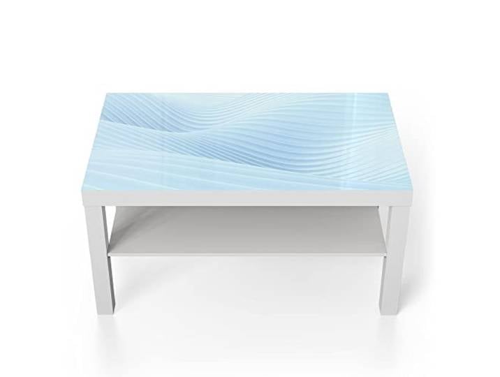 DEQORI Glastisch weiß groß 90x50 cm Motiv Futuristische Wogen ausgefallener Beistelltisch aus Glas Hochglanz Couchtisch fürs Wohnzimmer moderner Couch Tisch mit Design