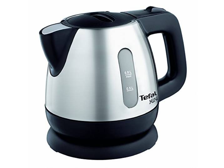 Tefal - Bouilloire Mini - Compacte Capacité 0\,8 L - Inox Bouilloire ultra-compacte pour 1 à 2 personnes - Chauffe rapide - Bec verseur protégé - Fond plat inox - Entretien facilité