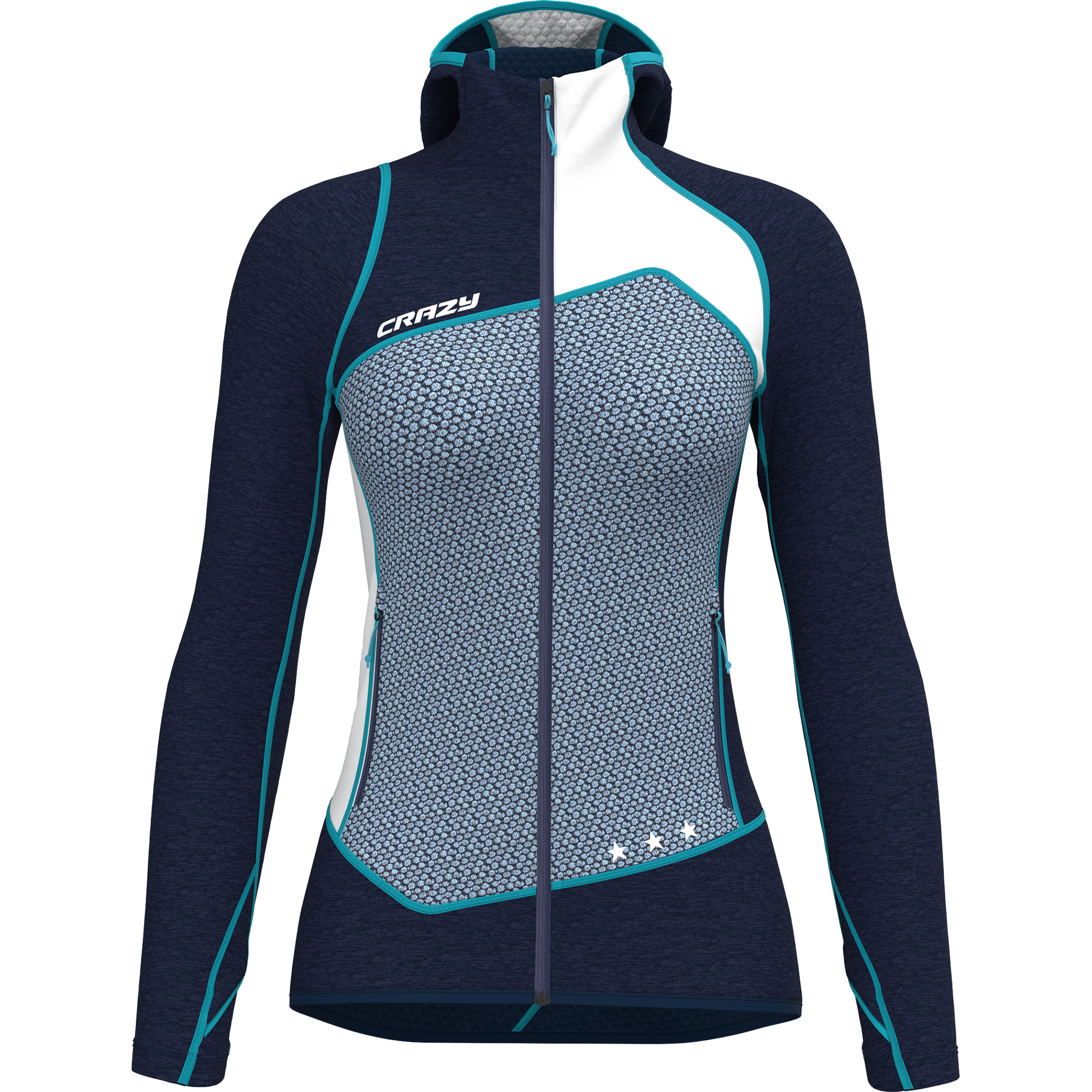 Crazy Ionic Damen Fleecejacke blau Größe L Trekking Elastisch