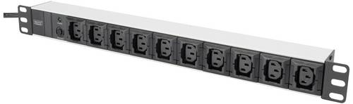 Digitus DN-95404 19 Zoll Netzwerkschrank-Steckdosenleiste 1 HE Kaltgeräte-Steckdose C13 10A Schwarz