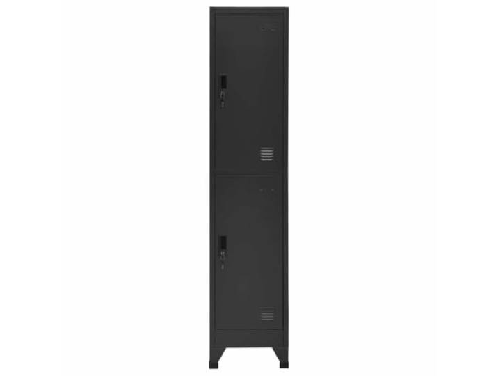 NKOPPFG Schließfachschrank Anthrazit 38x45x180 cm Stahl Spind mit Kleiderbügel, abschließbare Tür, Belüftungsöffnungen, Namensschildhalter, für Schule und Büro