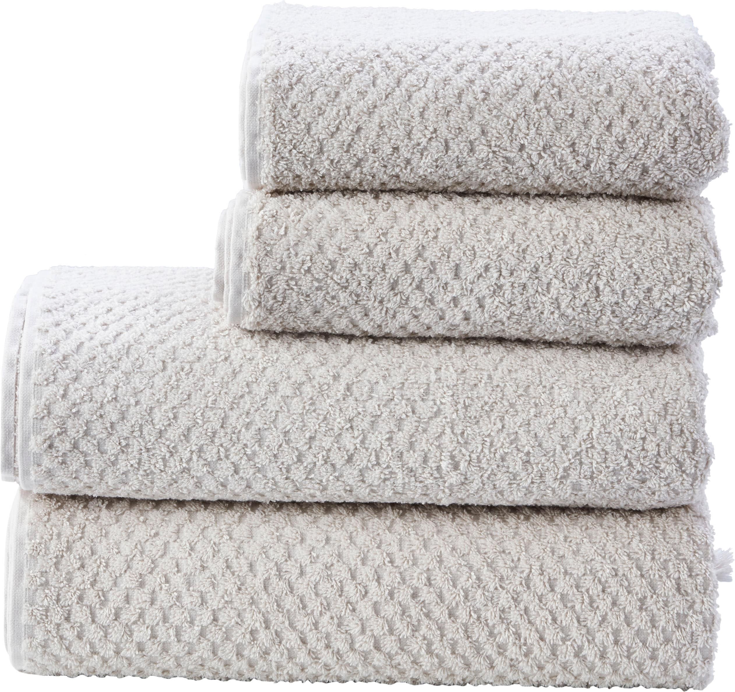 Handtuch Set DONE. "Provence Honeycomb", beige, 4 Stk., Walkfrottier, Walkfrottier, Walkfrottier, Handtücher, Handtuch Set, in Honigwaben-Optik, mit Fransen beige 4 Stk., Walkfrottier