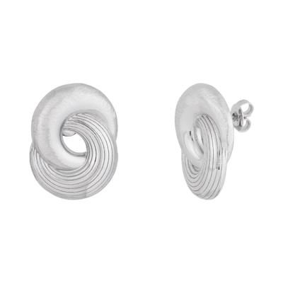 Paar Ohrstecker ADELIA´S "LIVAYA", Damen, Gr. Damen, Edelstahl, silberfarben, Ohrringe, Stylisch durch die gedrehte Form mit feinem Linienrelief