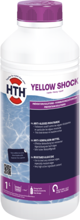 Anti-algues piscine spécial moutarde hth YELLOW Shock liquide