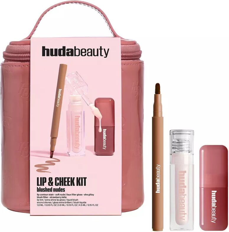 Huda Beauty - Lip & Cheek Blushed Nudes Kit – Make-up-Set, Set